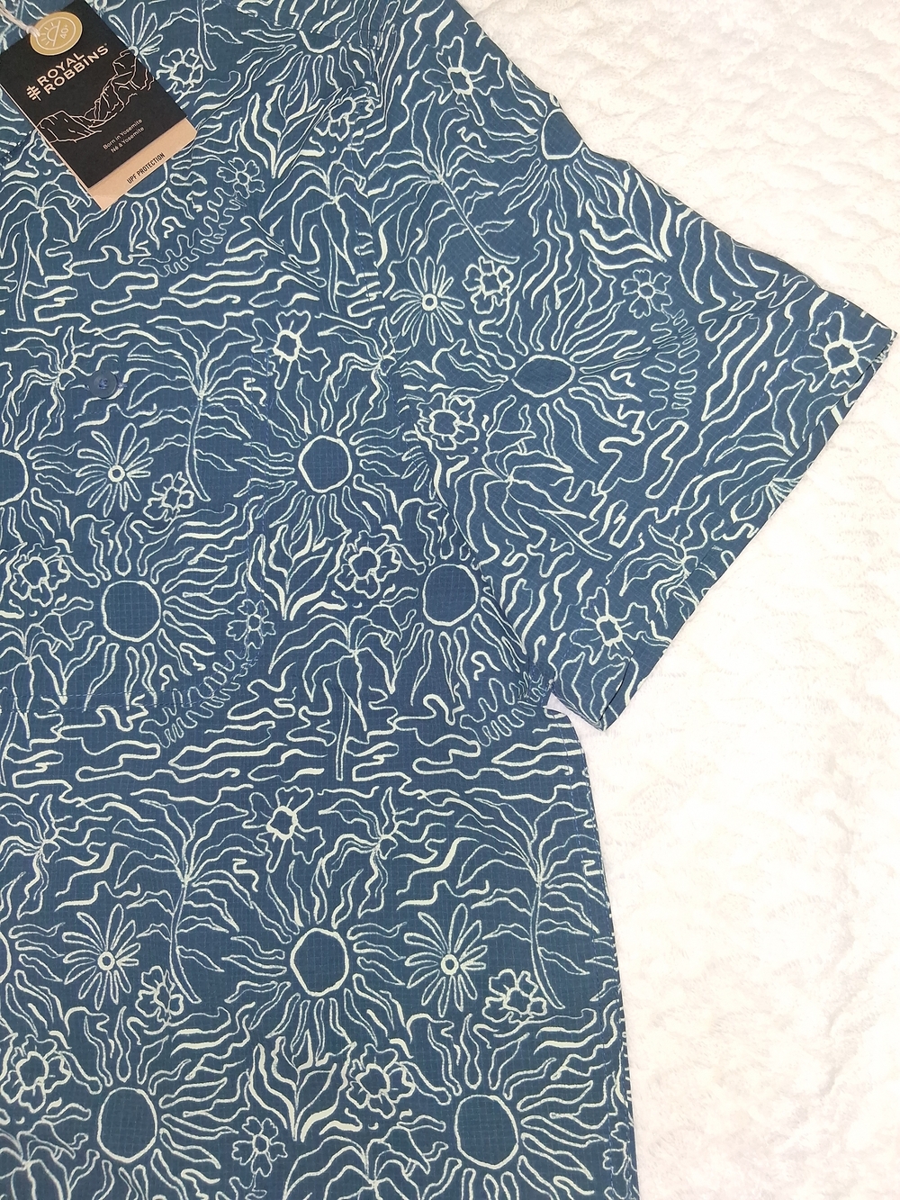 Royal Robbins Men's Salathe Sun Shirt Short Sleeve Button Down Orion Blue XL - Picture 4 of 6